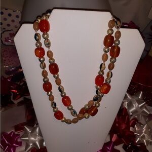 . 4 Greek Koboloi Worry Beads EvilEye Double Strand Necklace from Greece vintage